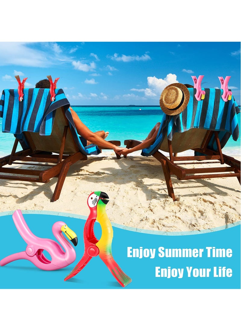 KASTWAVE Beach Towel Clip, Outdoor Parrot Flamingo Style Fashion Towel Clip Cute Animal Beach Windproof Clip Large Clothes Quilt Blanket Fixer Suitable for Family, Outdoor, Beach, Party, Etc. (6 Pieces)  - Image 3