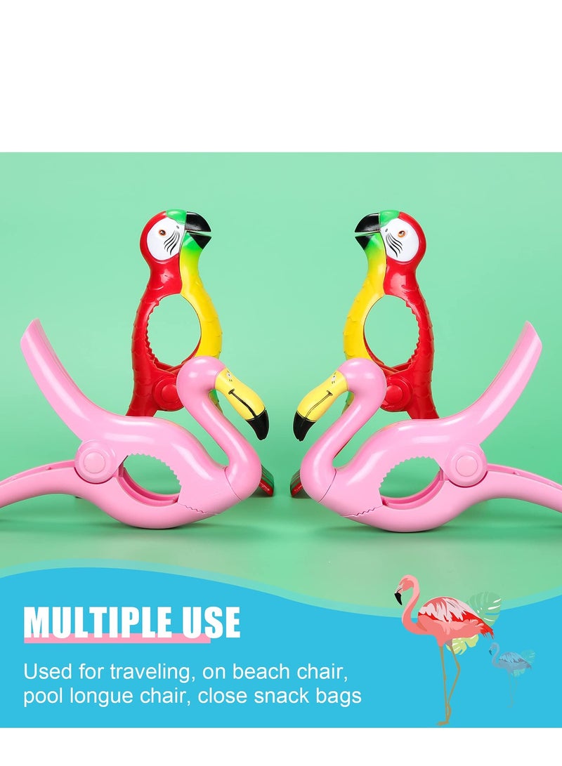 KASTWAVE Beach Towel Clip, Outdoor Parrot Flamingo Style Fashion Towel Clip Cute Animal Beach Windproof Clip Large Clothes Quilt Blanket Fixer Suitable for Family, Outdoor, Beach, Party, Etc. (6 Pieces)  - Image 4