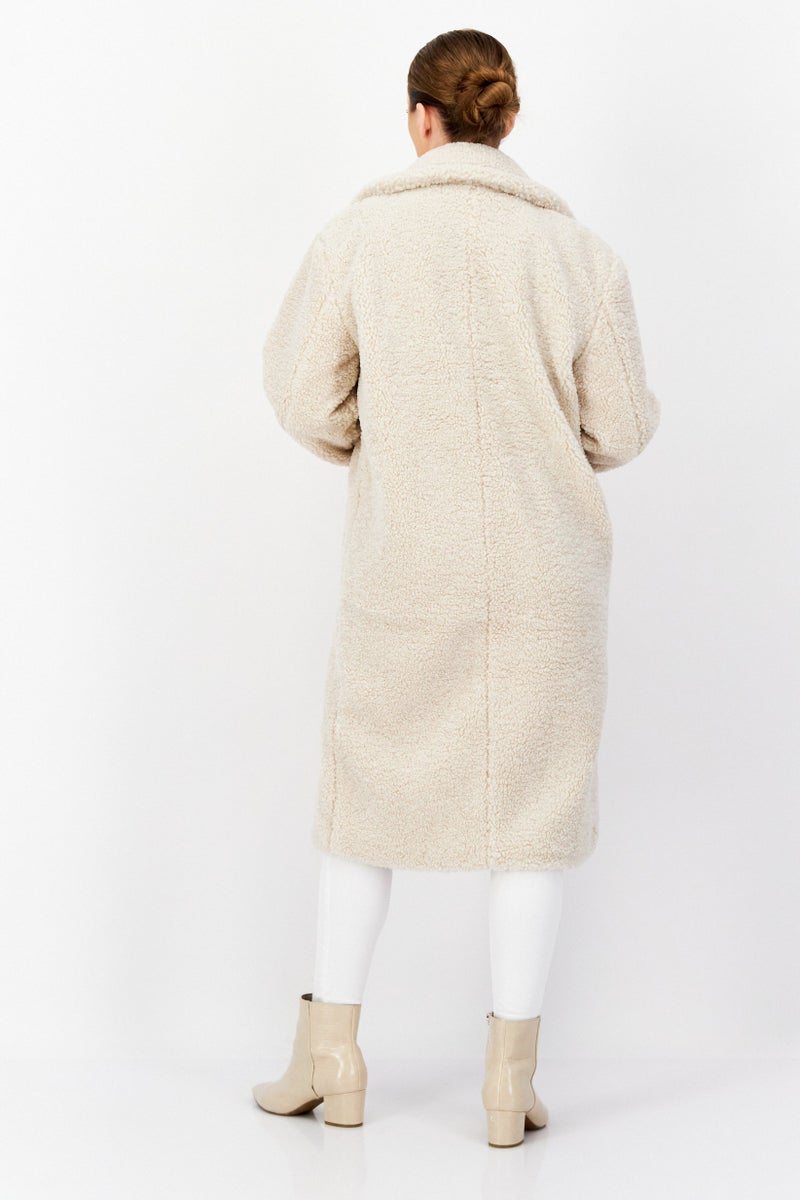 Bearpaw معطف ترينش تيدي للنساء، عاجي - Image 3