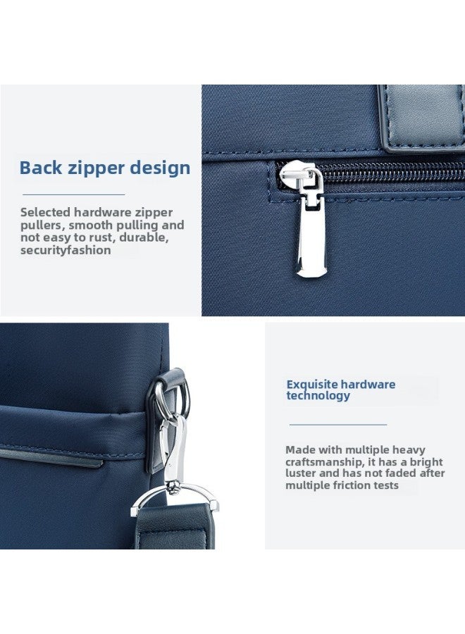 Men's Briefcase Business Commuter Office Bag Custom Logo Waterproof Large Capacity Oxford Meeting Attendance Bag-Color:Black-Size:39*30 * 6cm (to Be Customized) - Image 5