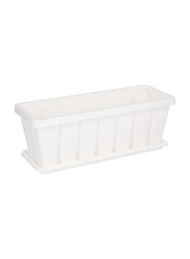 Cosmoplast 30 صندوق زراعة مستطيل من خشب الأرز مع صينية مجموعة من 6  - Image 2