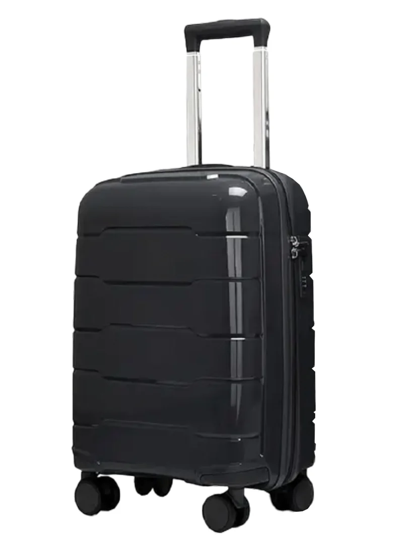Reflection Reflection PP Cabin Luggage Airline Approved, Scratchproof Lightweight 20 Inch Luggage- 360° Silent Wheels, PP Hard Suitcase Trolley, Spinner Wheels, Travel Luggage  (20-Inch , Black)