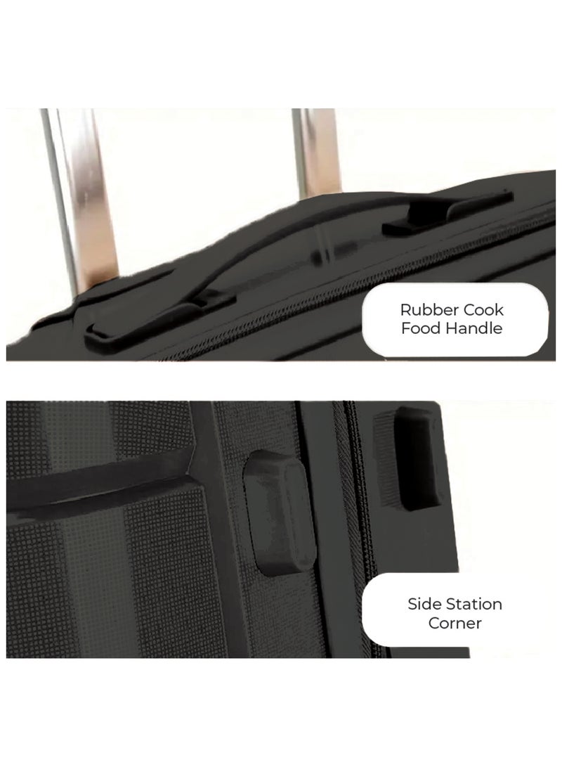 Reflection PP Cabin Luggage Airline Approved, Scratchproof Lightweight 20 Inch Luggage- 360° Silent Wheels, PP Hard Suitcase Trolley, Spinner Wheels, Travel Luggage  (20-Inch , Black) - Image 5