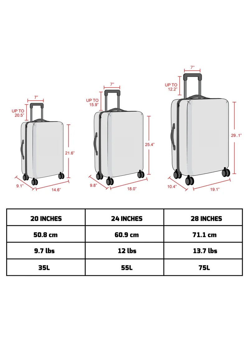 ريفلكشين Reflection PP Cabin Luggage Airline Approved, Scratchproof Lightweight 20 Inch Luggage- 360° Silent Wheels, PP Hard Suitcase Trolley, Spinner Wheels, Travel Luggage  (20-Inch , Black)