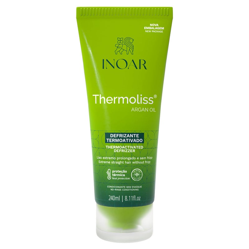 Inoar Argan Oil Thermoliss Balm Defrizzer with Amino Acids & Provitamin B5 for Long-Lasting Frizz Control & Heat Protection, 8.1 fl.oz - Image 1