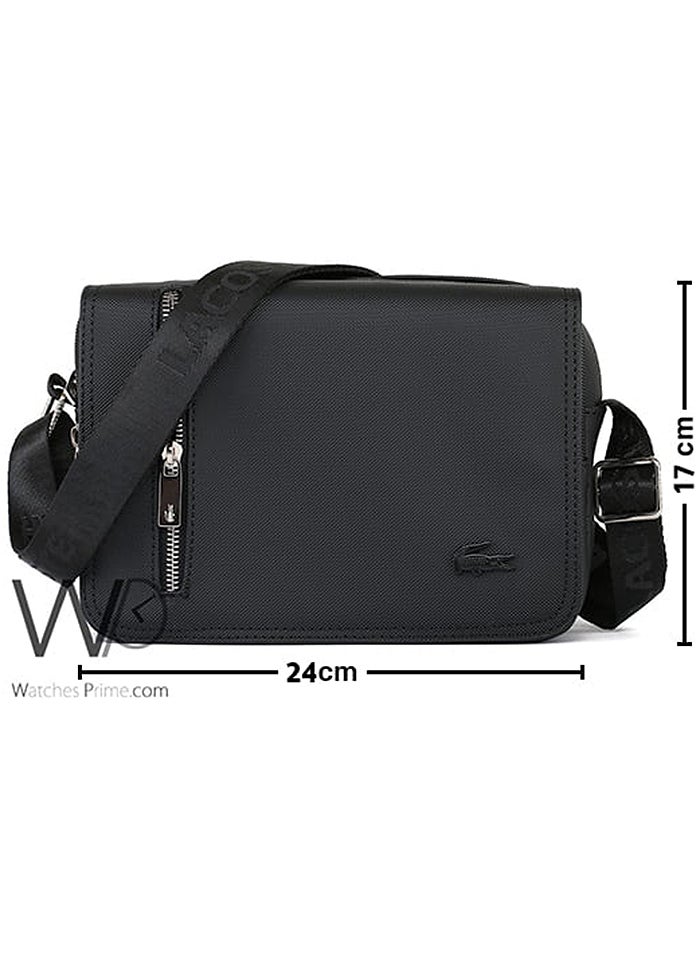 Lacoste Cross Shoulder Men Messenger Black Mini Bag - Image 3