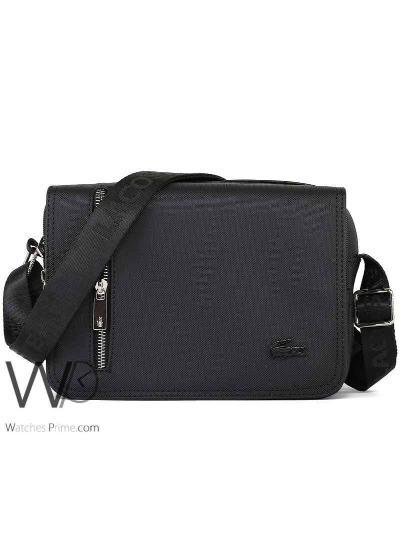 Lacoste Cross Shoulder Men Messenger Black Mini Bag - Image 1