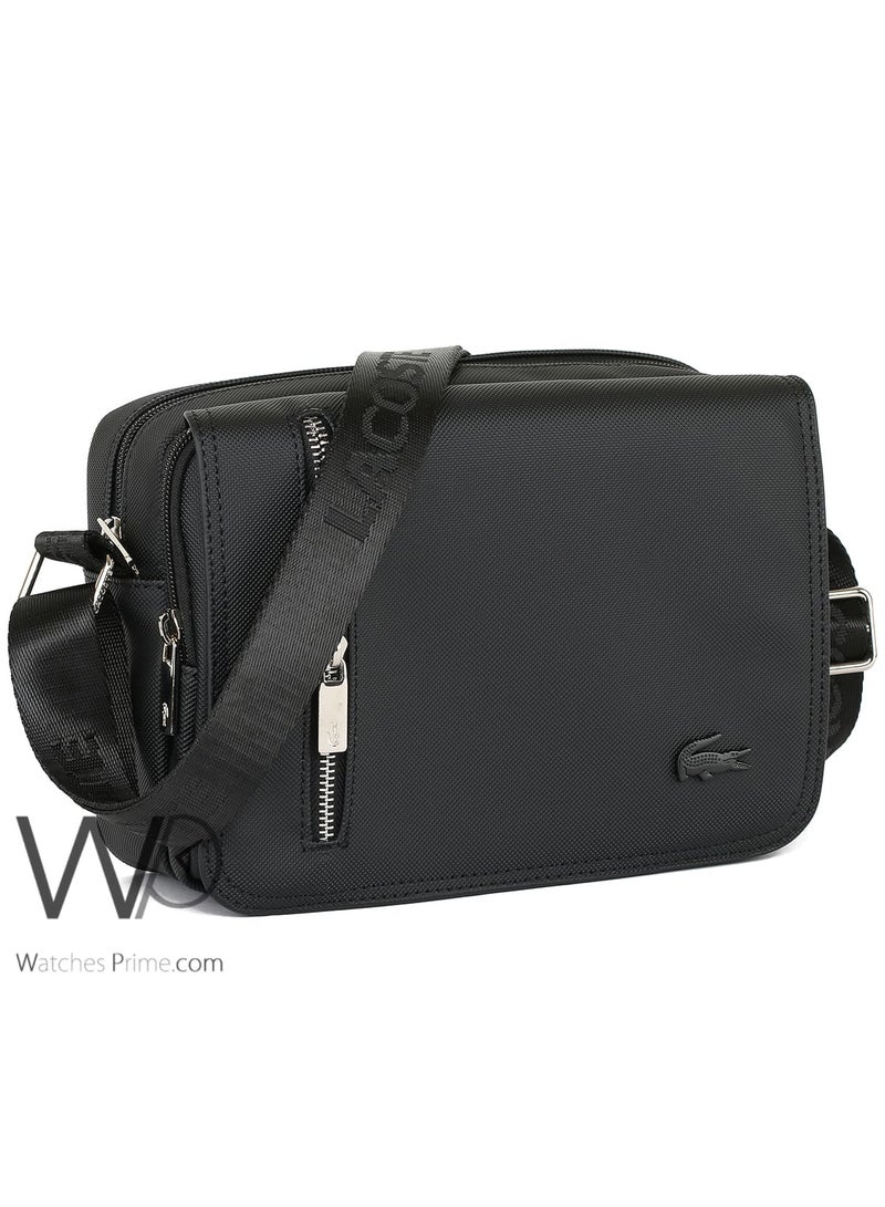 Lacoste Cross Shoulder Men Messenger Black Mini Bag - Image 2
