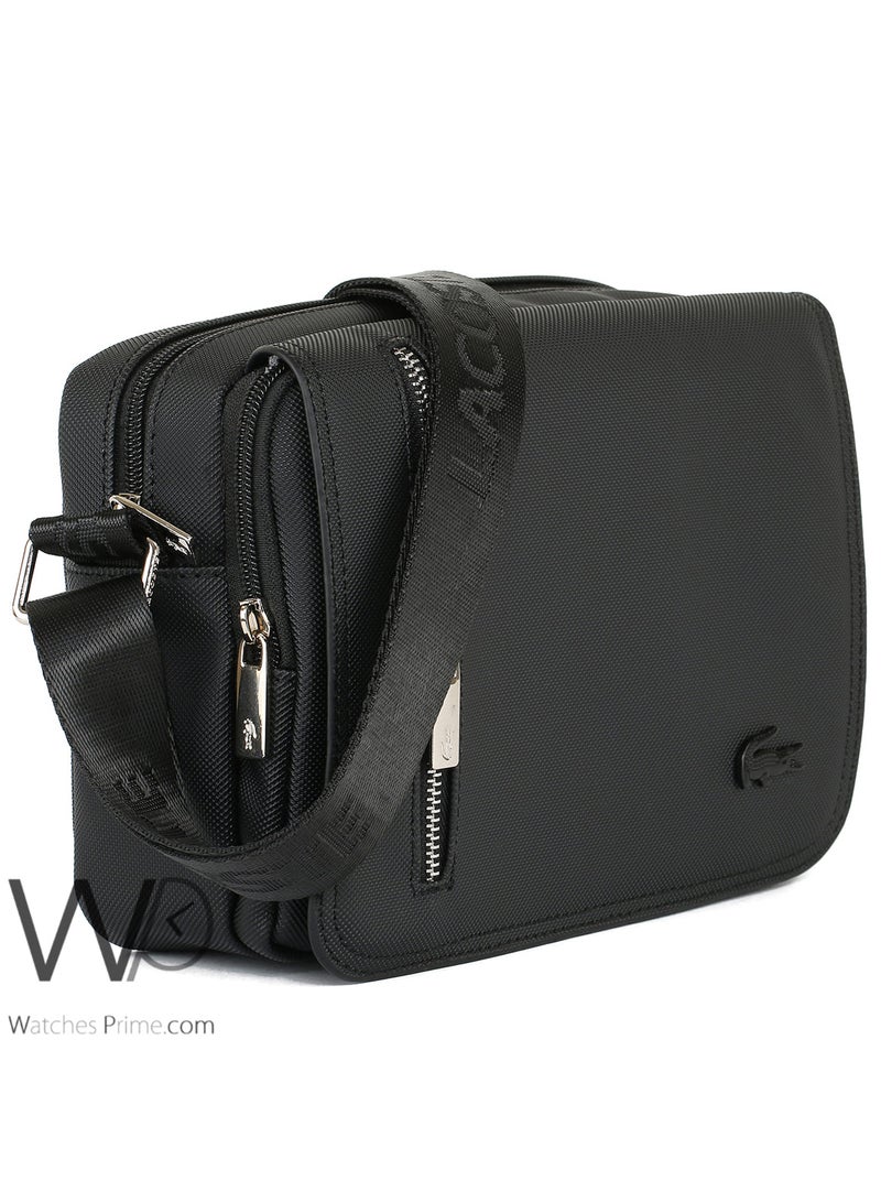 Lacoste Cross Shoulder Men Messenger Black Mini Bag - Image 4