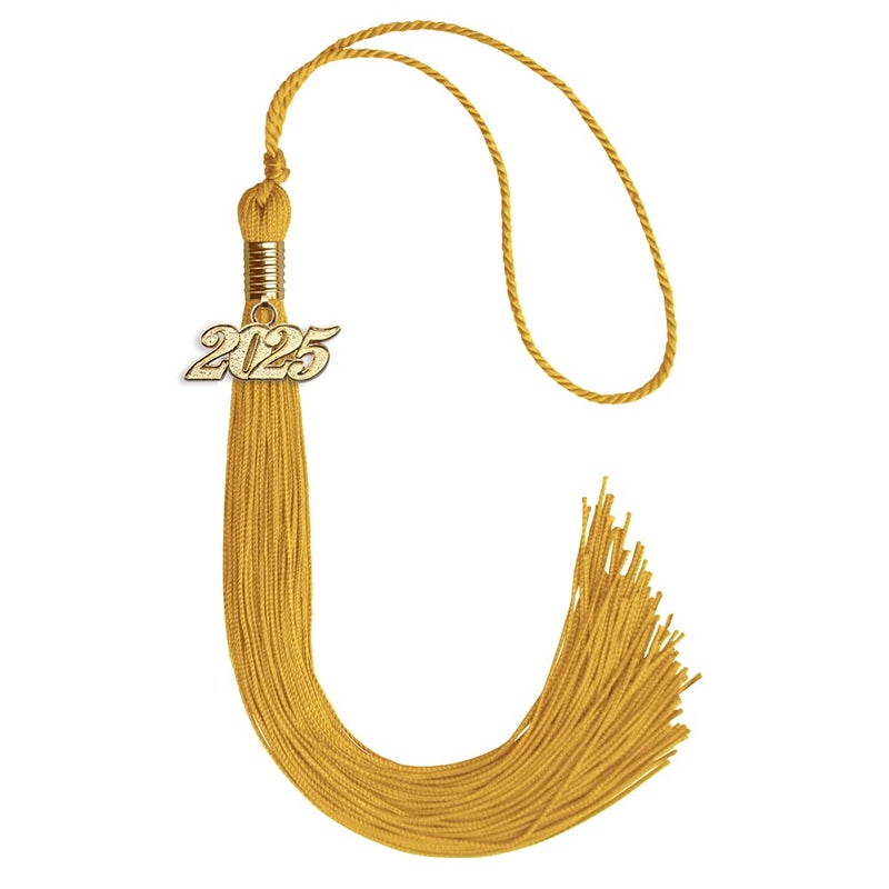 Endea Graduation Single Color Tassel with Gold Date Drop Gold 2025