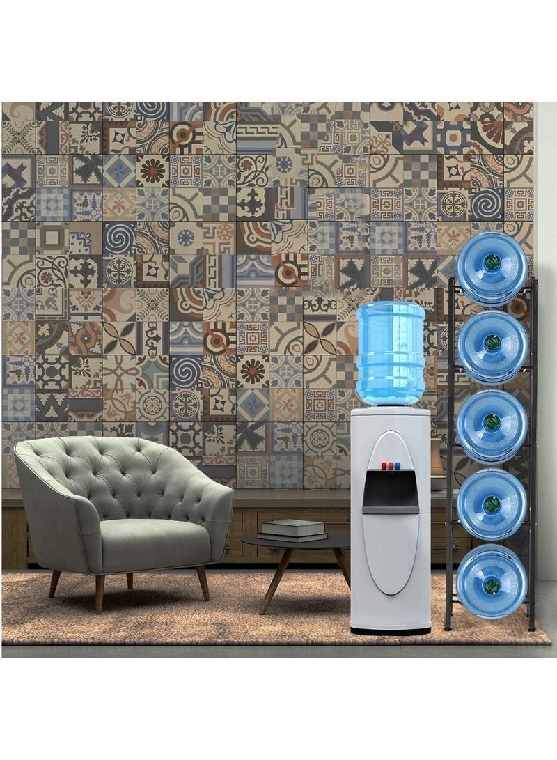 DubaiGallery Water Cooler Jug Rack 5-Tier Heavy Duty Water Bottle Holder Storage Rack for 5 Gallon Water Dispenser Save Space (Black) - Image 2