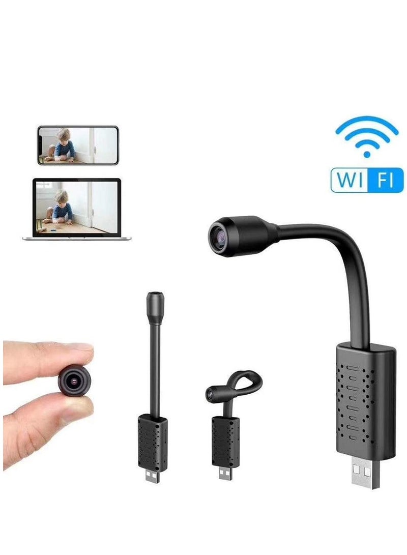 Generic USB Camera Portable Wifi Camera Mini Wireless USB IP Camera Flexible 360 Degree Video Motion Detection Camera (Black) Electronics Small Wireless Camera  - Image 3