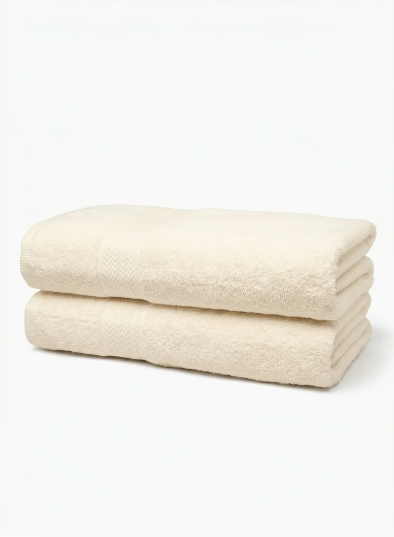 1 تشيس مناشف حمام قطنية فاخرة - طقم من منشفتين كبيرتين بلون الفانيليا/الأبيض الكريمي | 70×140 سم، 600 غرام/متر مربع، فائقة النعومة والامتصاص، بجودة الفنادق والمنتجعات الصحية