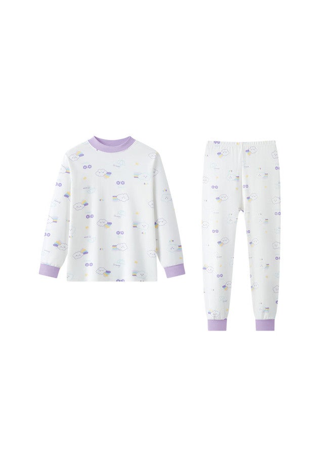 Deesha 7a Antibacterial Thermal Lock Half Turtleneck Girls' 40s Fine Spun Cotton Underwear Set For Older Children Autumn Top And Bottom Set