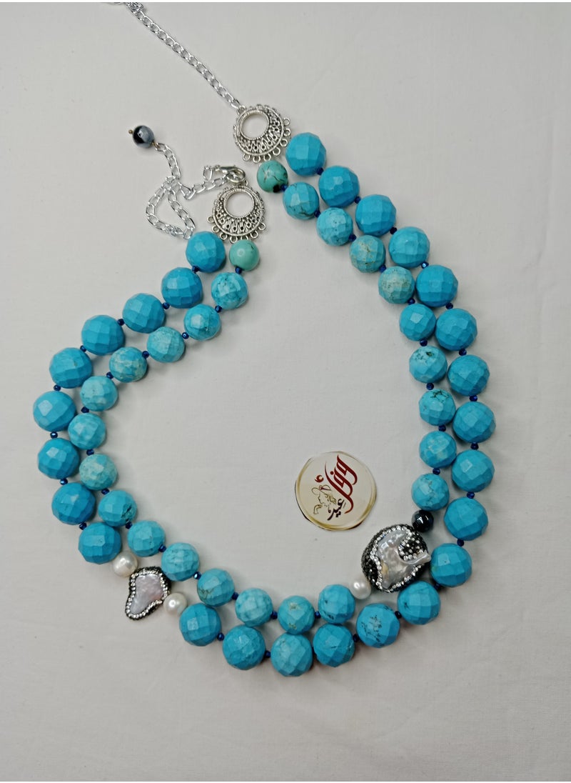 Wafaa Eid Gallary - Natural Sinai turquoise necklace - Image 1