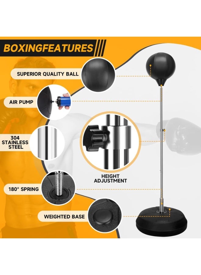 Soofam Punching Bag with Stand, Height Adjustable, for Teens & Adults, Boxing Bag, Speed Bag, Training Equipment, Stress Relief, Fitness,Home Gym - Image 3