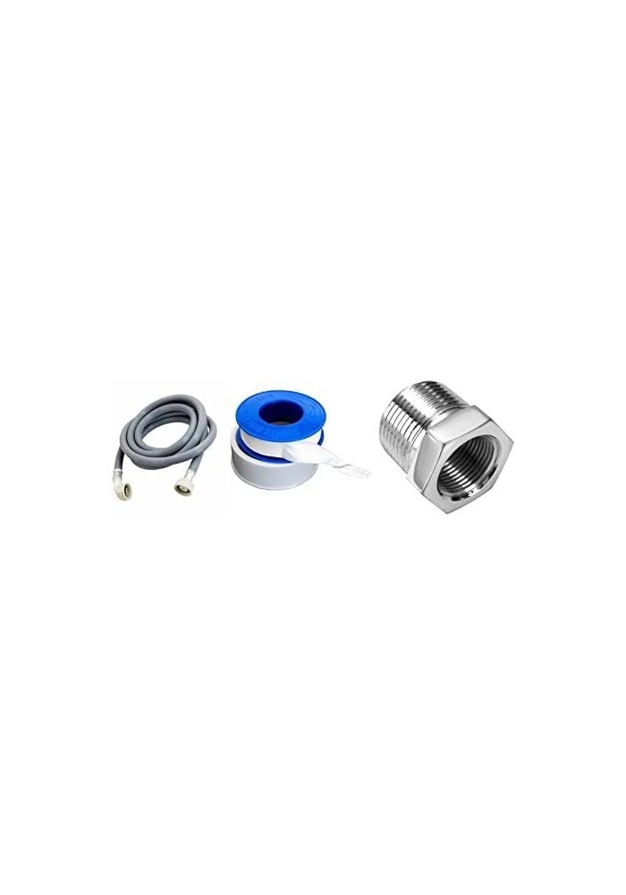 AQ AQSON AQSON 2 Meter Washing Machine Inlet Pipe with Teflon and Reducer for Angle Valve - Image 1
