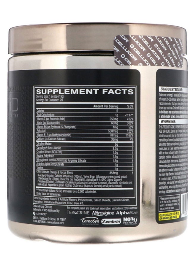 CELLUCOR C4 Ultimate Pre-Workout - Icy Blue Razz - 20 Servings - Image 2
