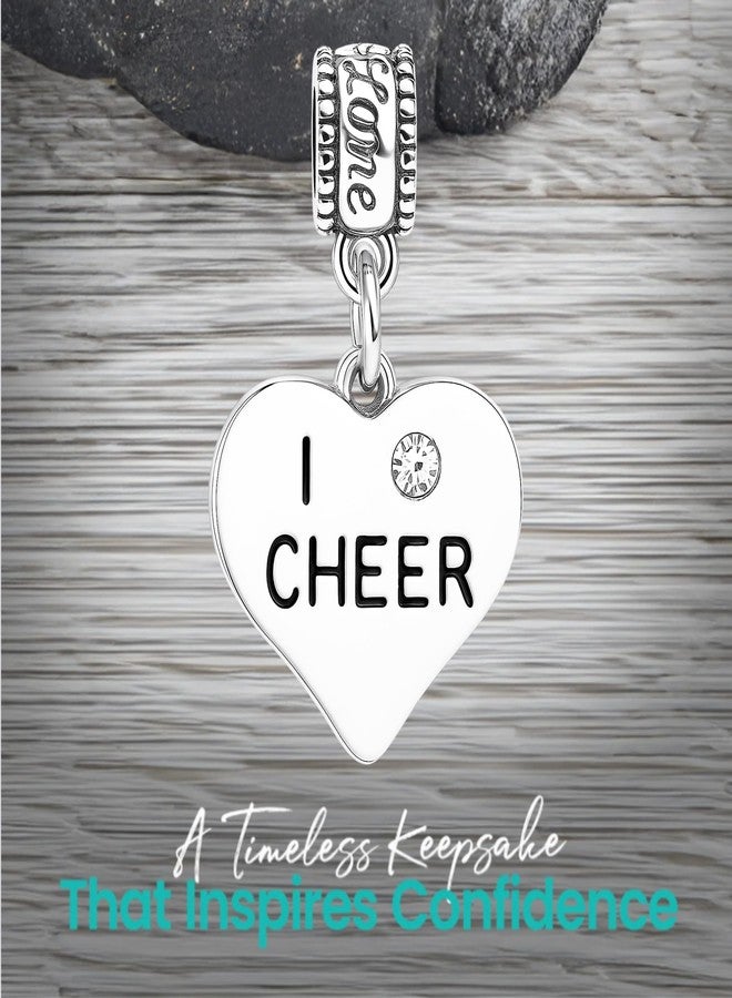 Sportybella I Cheer Heart Charm - Silver Cheerleading Bead Charm For Bracelets - Compatible With Pandora, Biagi, Chamilia - Cheerleader Gift For Teens, Moms, Coaches - Includes Jewelry Pouch - Image 3