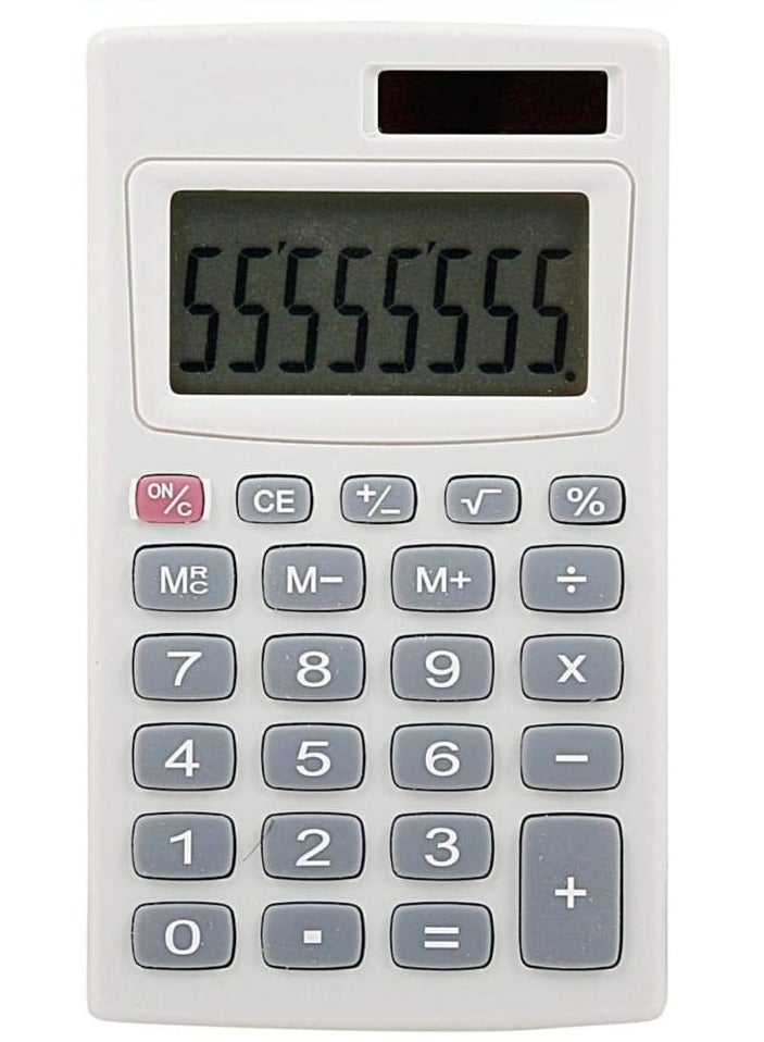 8 Digit Calculator with Dual Power, Metal Cover, and Big LCD Display – Durable and Portable Office Calculator - Image 1