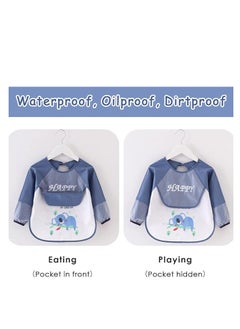KASTWAVE Baby Bibs with Sleeves Waterproof Feeding Bibs, 3 Pcs Unisex Baby Bibs, Waterproof Bib for Toddlers, Machine Washable for Nursing Eating Playing Painting 6 Months to 3 Years Old  - Image 5