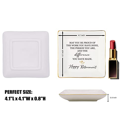 JOYIMARR Retirement Gifts For Women 2022 - Female Retirement Gifts Ring Dish, Ceramic Ring Holder Happy Retirement Gifts For Teacher, Nurse, Doctor, Coworker, Friend, Mom, Nana - Image 4