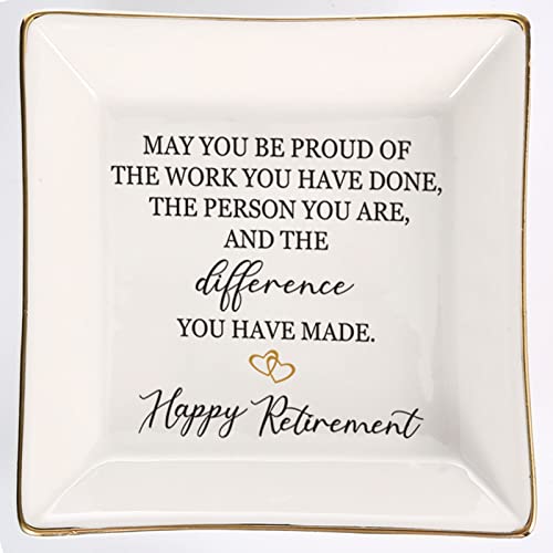JOYIMARR Retirement Gifts For Women 2022 - Female Retirement Gifts Ring Dish, Ceramic Ring Holder Happy Retirement Gifts For Teacher, Nurse, Doctor, Coworker, Friend, Mom, Nana - Image 2