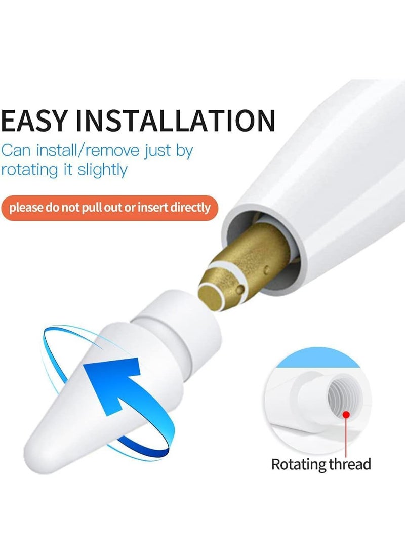 Pencil Replacement Tip, Compatible with 1st & 2nd Generation, White, High Sensitivity, Tilt & Pressure White, Pencil Tip