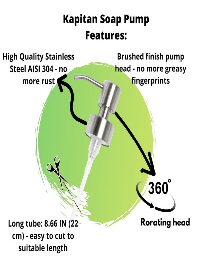Kapitan Soap Dispenser Pump Head Replacement Spare for Standard 28/400 (26 mm - 28mm / 1.02 in-1.10 in) Neck Size, Stainless Steel Brushed Finish - Image 4