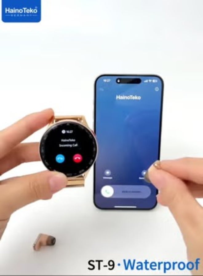 Haino Teko Haino Teko ST-9 Waterproof Smart Watch Buds With 3 Pair Straps and Charging Cable Designed for Ladies and Gents - Image 4