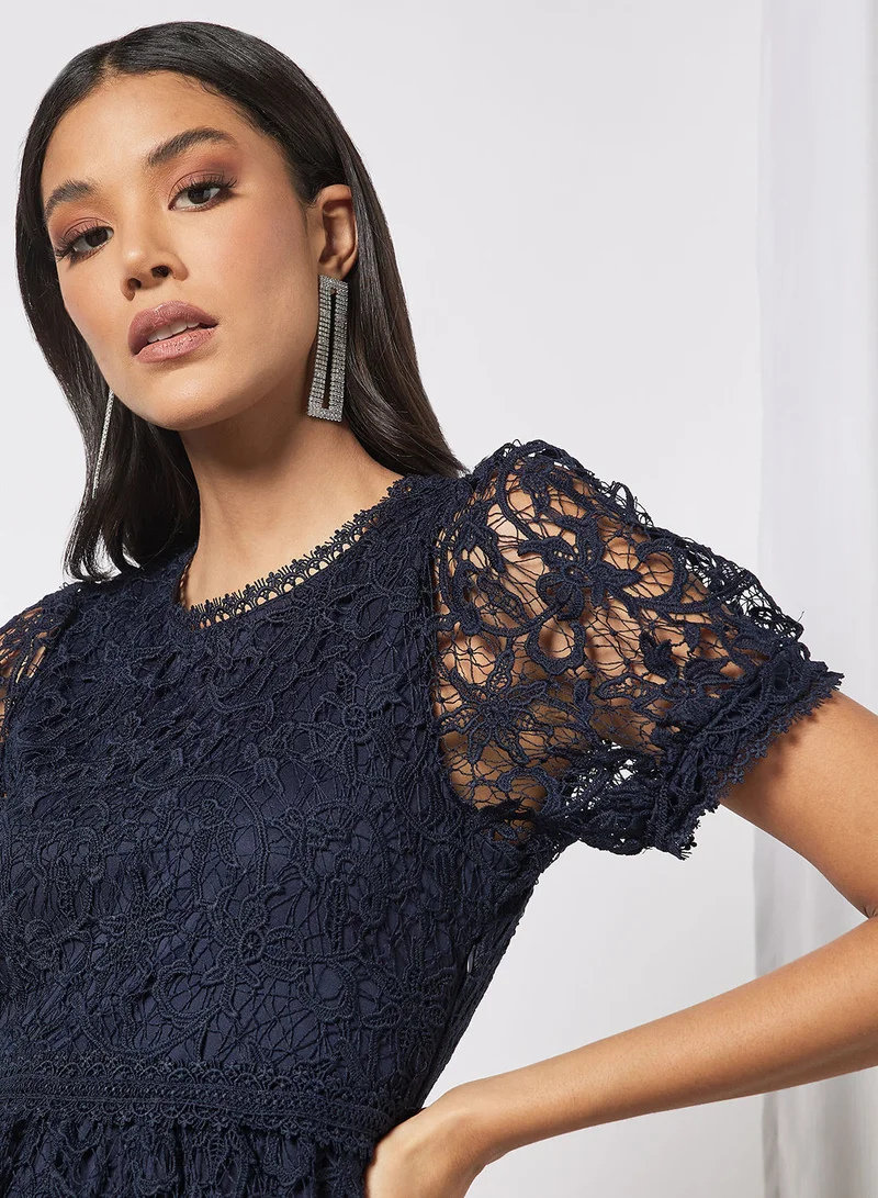 VERO MODA Puff Sleeve Lace Maxi Dress