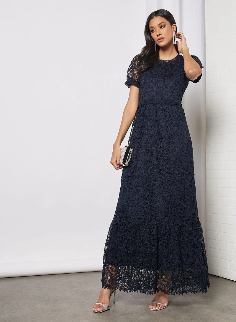 VERO MODA Puff Sleeve Lace Maxi Dress