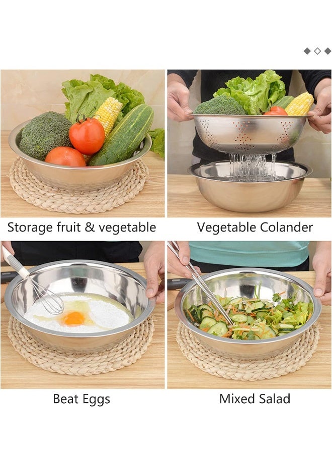 VOUVOU 3 in 1 Vegetable Cutter Drain Basket Salad Maker Bowl Stainless Steel Kitchen Multifunction Grater Slicer Bowl Vegetable Chopper Colander  - Image 4
