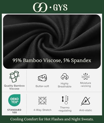 GYS Viscose from Bamboo Women's Pajama Sets Super Soft Long Sleeve Sleepwear Comfy Winter Pjs Sets S-4X, Black, Large - Image 4