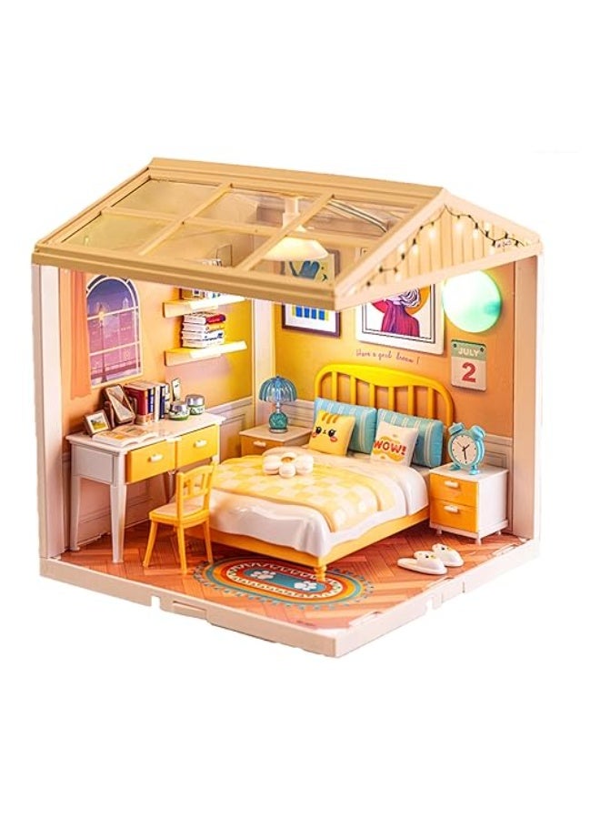 جل مجموعة ألعاب غرفة نوم مصغرة للأطفال، طقم بناء مشهد DIY مع إكسسوارات، سلسلة مدينة صغيرة في مدينة كبيرة - Image 2