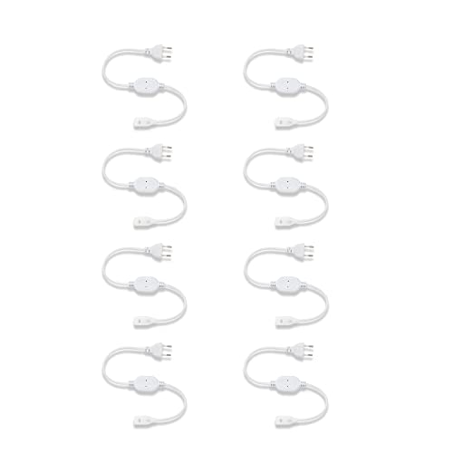 Murphy 220V AC PIN Connector/Adaptor/Cable for LED (SMD 2835-120 LED/Mtr.) Rope Light (Pack of 8),White - Image 1