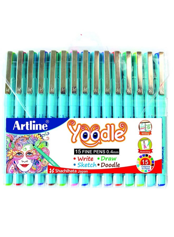 آرت لاين مجموعة أقلام يودل فاين لاين من آرتلاين FD6342300003 - عبوة من 15 قلمًا متعدد الألوان - Image 1