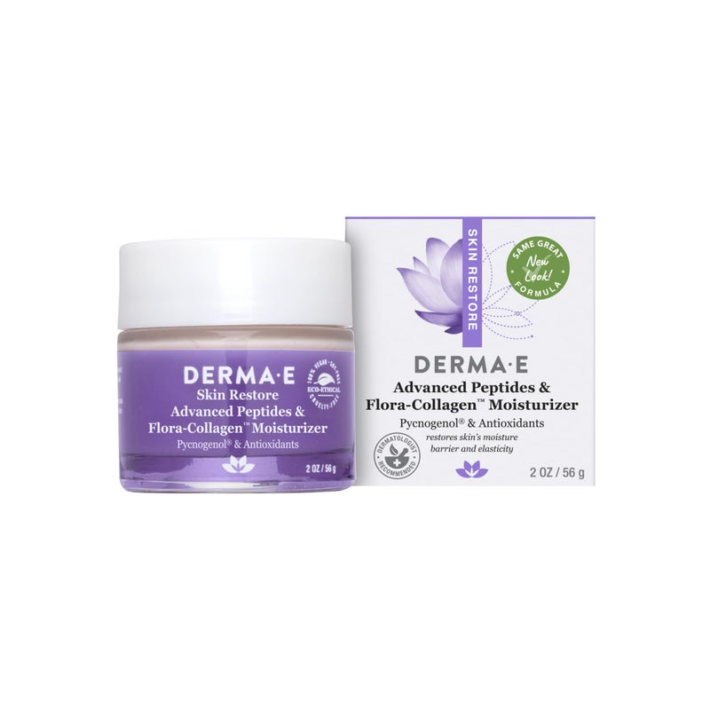 derma-e Derma E Advanced Peptides and Collagen Moisturizer Double Action Face Cream with Peptide Complex Intense Natural Collagen Moisture Day and Night Cream for Women 2oz