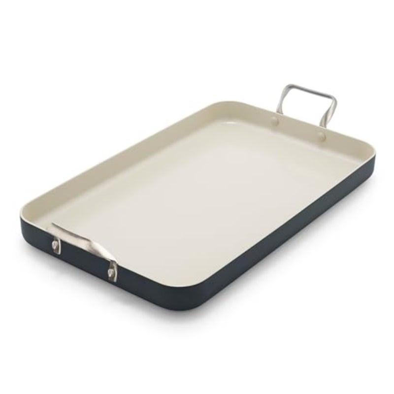 Healthy Ceramic Nonstick, 18" x 11" Double Burner Griddle Pan, PFAS-Free, Dishwasher Safe, Oven and Broiler Safe, Black - Image 1