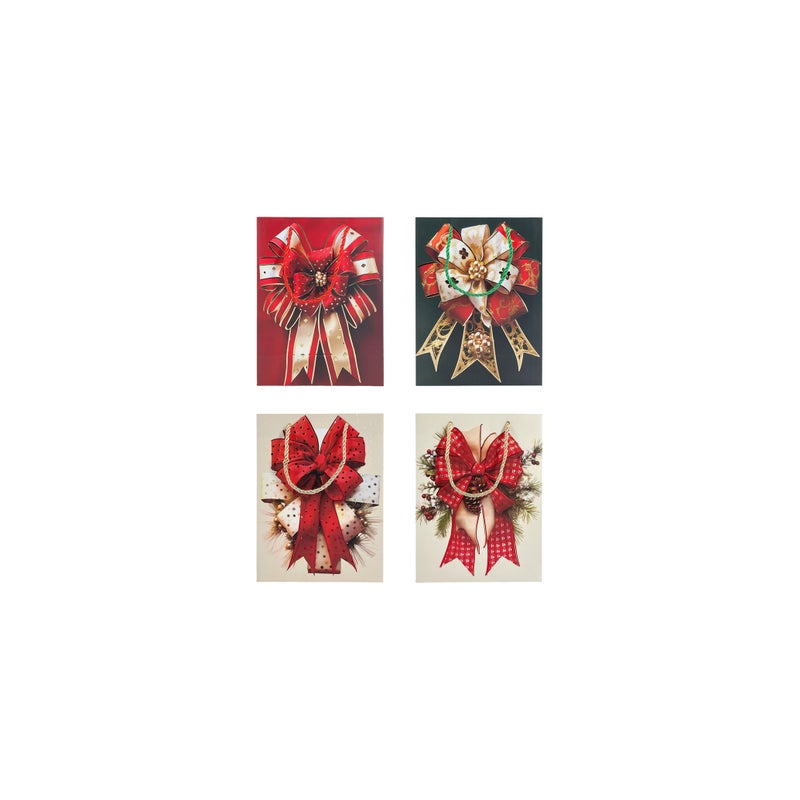 CHRISTMAS MAGIC Regal Ribbon Gift Bags Asst. Small 18x8.5x24cm 6Pcs/Pk - Image 1