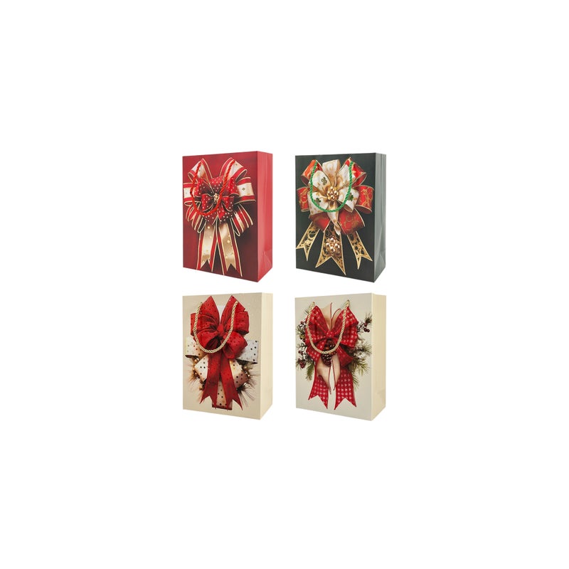 CHRISTMAS MAGIC Regal Ribbon Gift Bags Asst. Small 18x8.5x24cm 6Pcs/Pk - Image 3