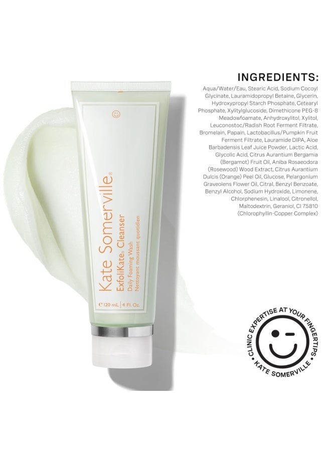 Kate Somerville ExfoliKate Cleanser â€“ Daily Exfoliating Foaming Face Wash, Clinically Formulated Glycolic Acid and Lactic Acid Gentle Facial Scrub, 4 Fl Oz - Image 4