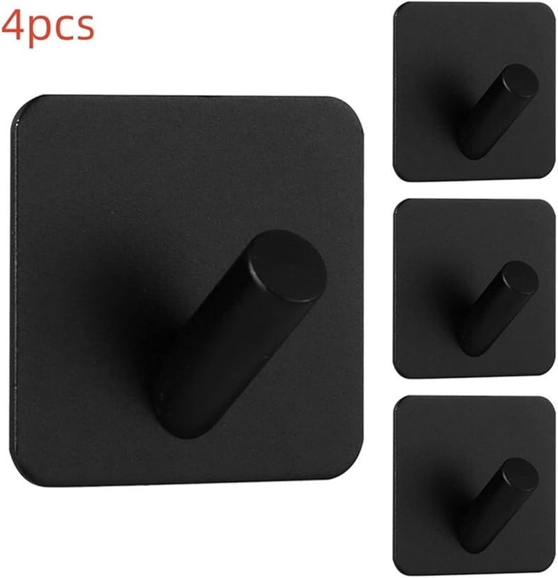 Adhesive Wall Hooks 4pcs 03 Towel Coat Rack Bathroom Kitchen Shelf Organizer - Image 3