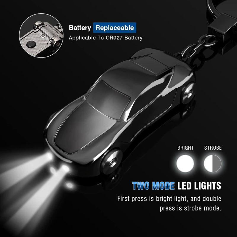 SOMGEM - Llavero creativo con 2 modos de luces LED 2 en 1, accesorios para oficina, mochila, bolso, encanto, gran regalo para hombres o mujeres - Image 2