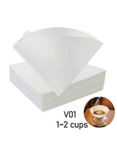 100 Piece Coffee Paper Filter Set V60 Size 01 White
