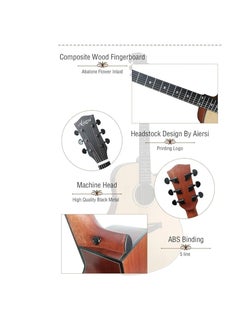 Megarya Semi Acoustic Natural Guitar With Bag  - Image 5