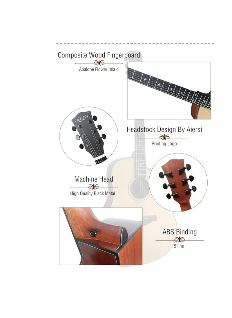 Megarya - Semi Acoustic Natural Guitar With Bag - Image 1