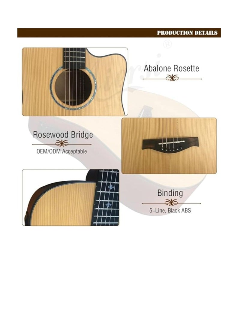 Megarya - Semi Acoustic Natural Guitar With Bag - Image 1