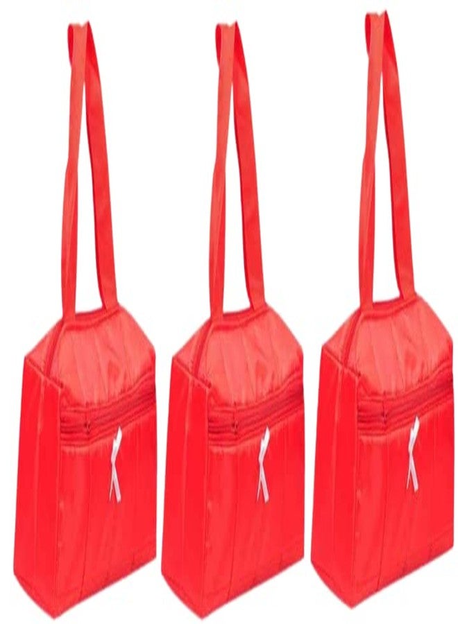 SuneshCreation Pack of 3 Red Nylon Travel Women's Casual Handbag/Shoulder Bag - Image 1