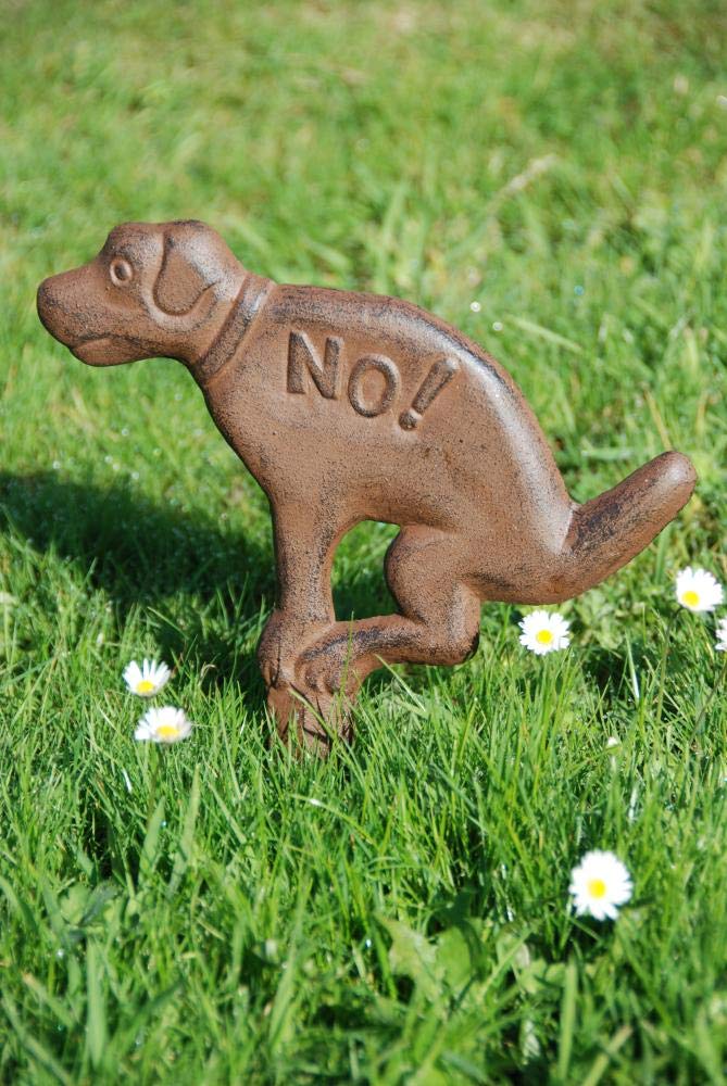 Esschert Design USA HB13 No Pooping Yard Sign, Antique Rust - Image 2